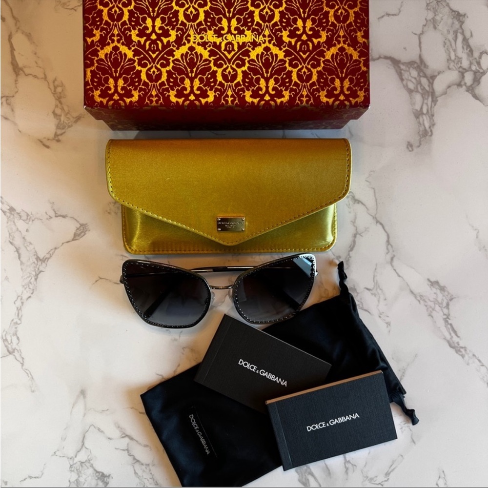DOLCE & GABBANA Authentic Women’s Sunglasses DG2212 04/8G Gunmetal Gradi… - Picture 7 of 10